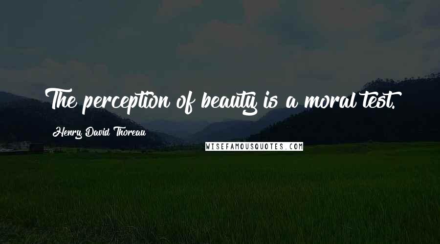 Henry David Thoreau Quotes: The perception of beauty is a moral test.