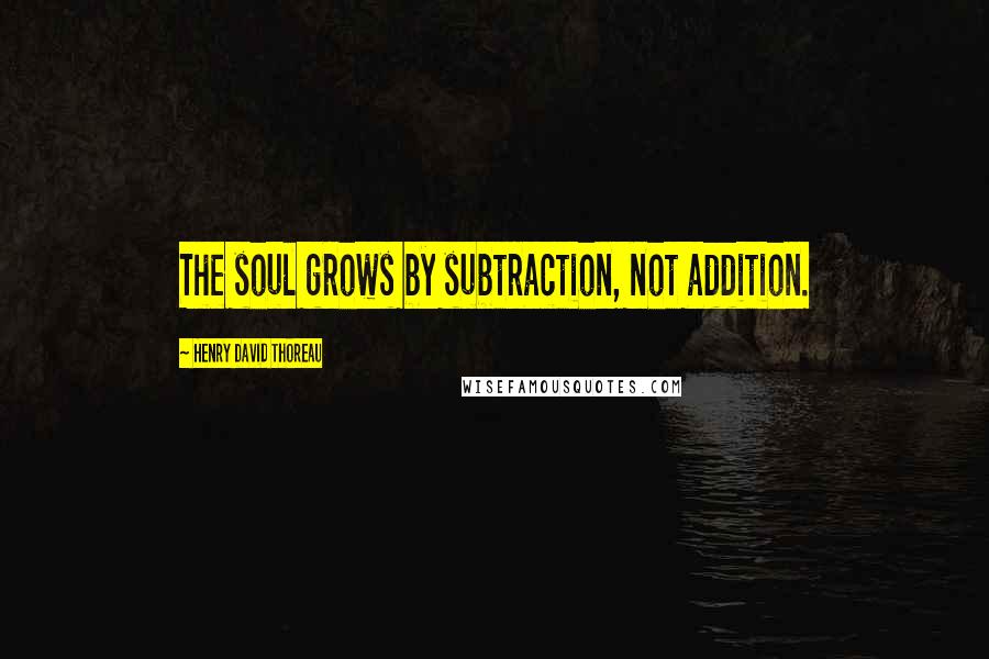 Henry David Thoreau Quotes: The soul grows by subtraction, not addition.