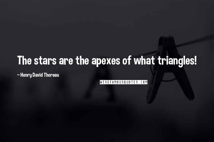 Henry David Thoreau Quotes: The stars are the apexes of what triangles!