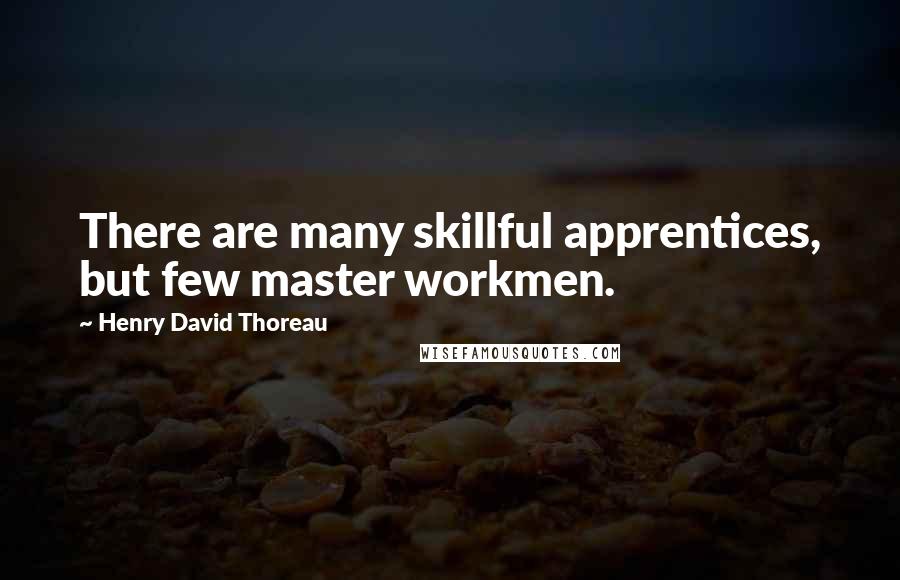 Henry David Thoreau Quotes: There are many skillful apprentices, but few master workmen.