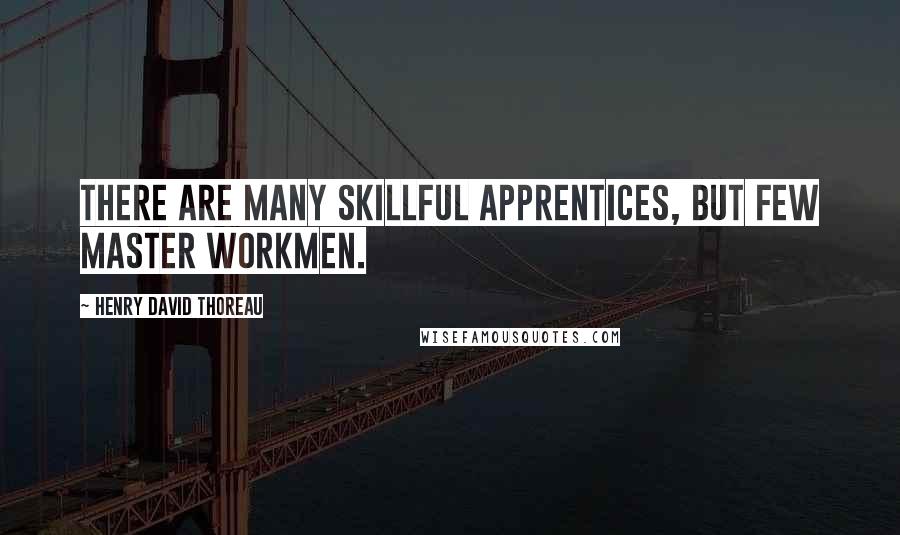 Henry David Thoreau Quotes: There are many skillful apprentices, but few master workmen.