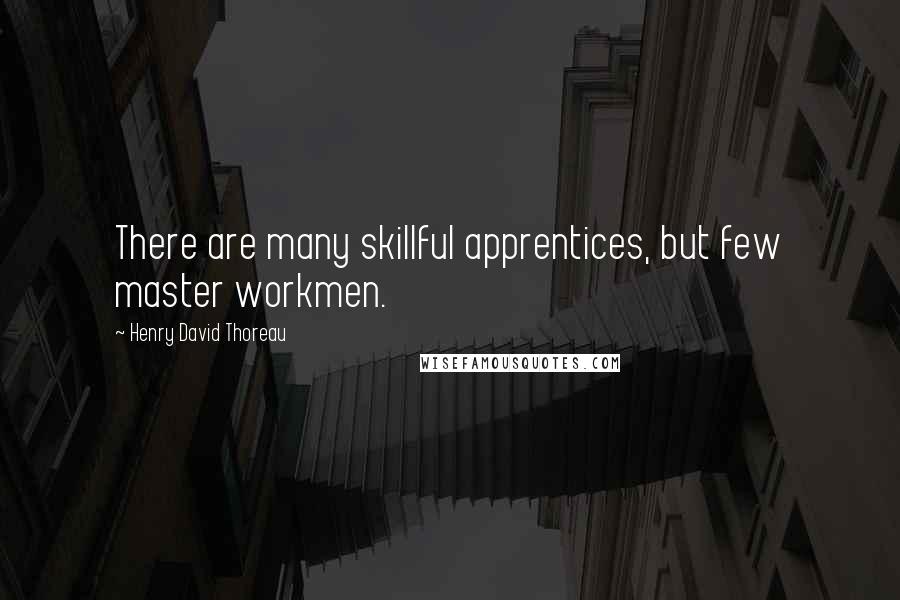 Henry David Thoreau Quotes: There are many skillful apprentices, but few master workmen.