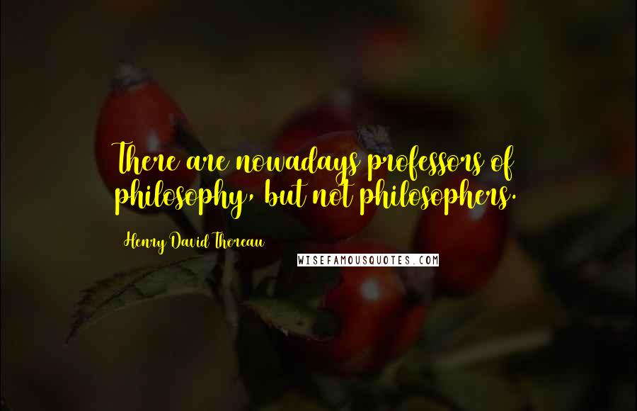 Henry David Thoreau Quotes: There are nowadays professors of philosophy, but not philosophers.