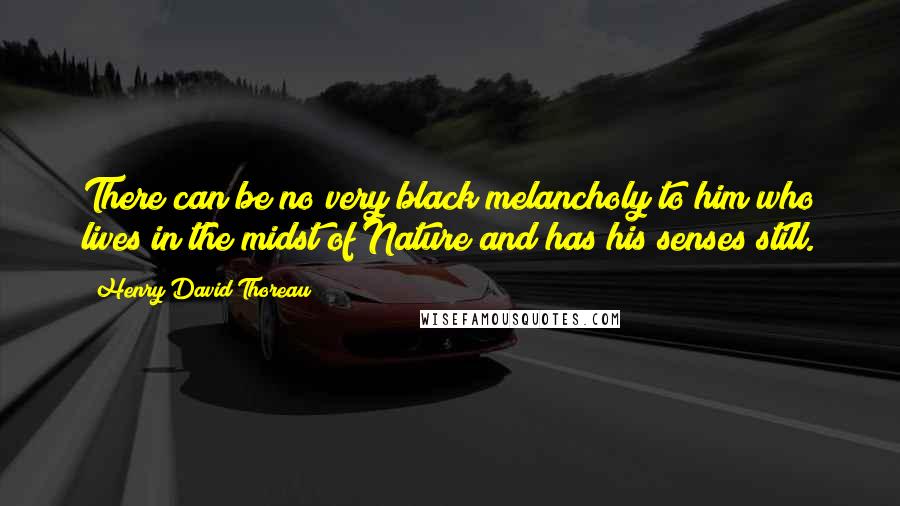 Henry David Thoreau Quotes: There can be no very black melancholy to him who lives in the midst of Nature and has his senses still.