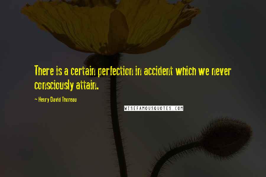 Henry David Thoreau Quotes: There is a certain perfection in accident which we never consciously attain.