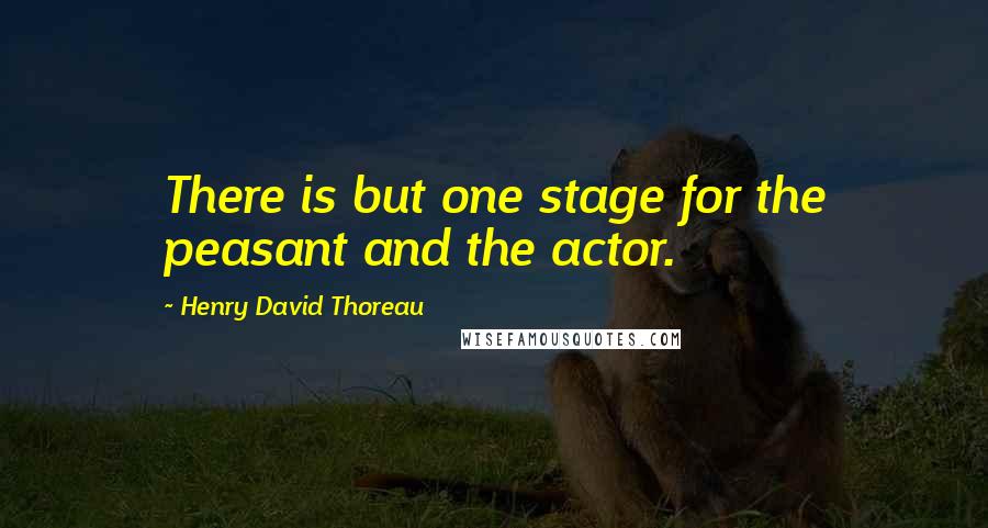 Henry David Thoreau Quotes: There is but one stage for the peasant and the actor.