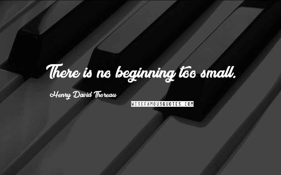 Henry David Thoreau Quotes: There is no beginning too small.