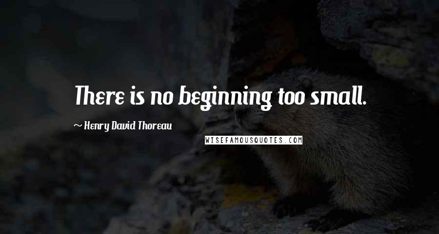 Henry David Thoreau Quotes: There is no beginning too small.