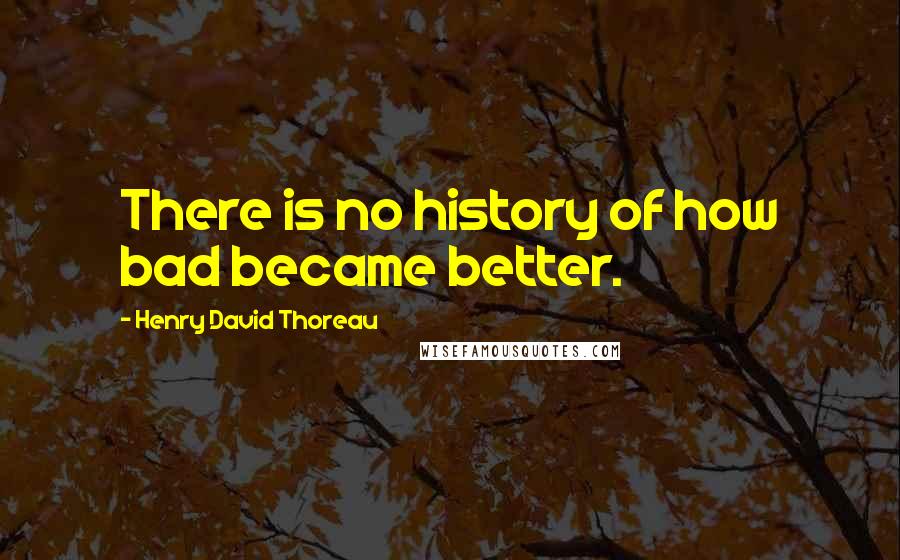 Henry David Thoreau Quotes: There is no history of how bad became better.