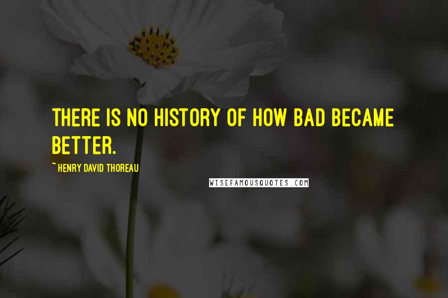 Henry David Thoreau Quotes: There is no history of how bad became better.