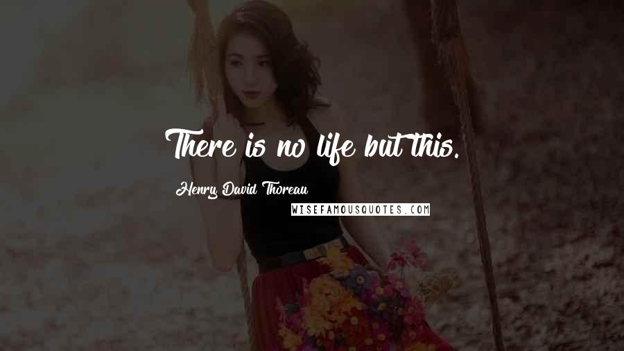 Henry David Thoreau Quotes: There is no life but this.
