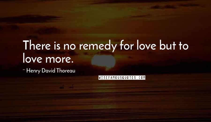 Henry David Thoreau Quotes: There is no remedy for love but to love more.