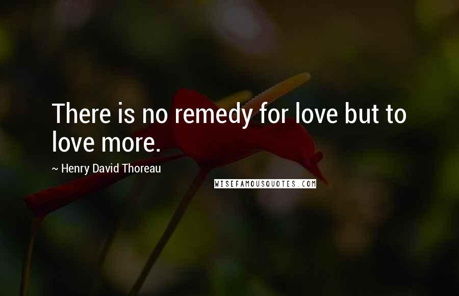 Henry David Thoreau Quotes: There is no remedy for love but to love more.