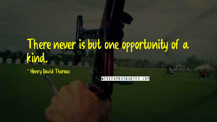 Henry David Thoreau Quotes: There never is but one opportunity of a kind.