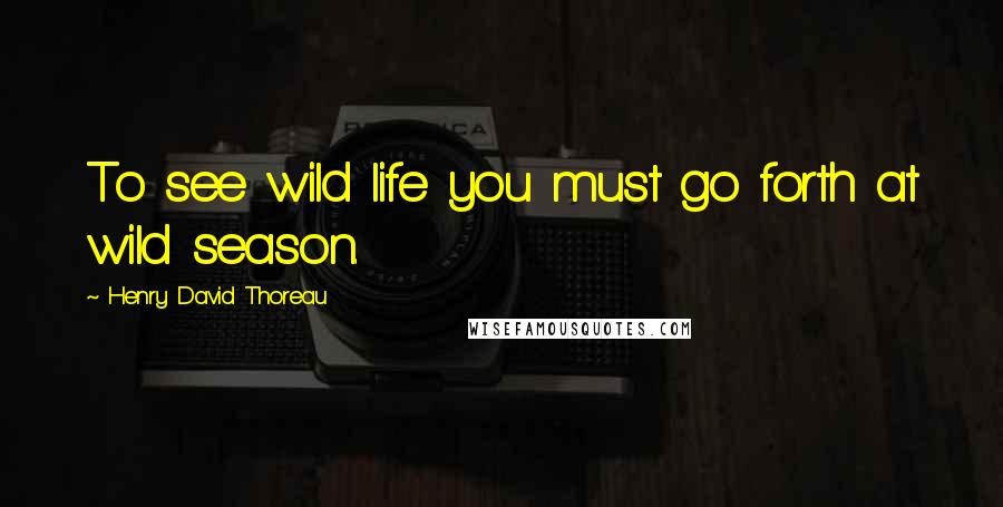 Henry David Thoreau Quotes: To see wild life you must go forth at wild season.