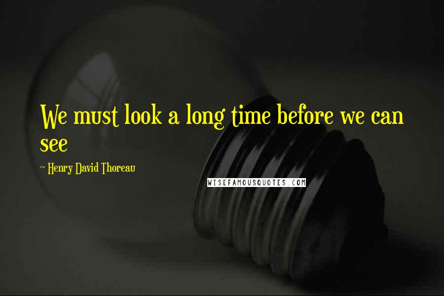 Henry David Thoreau Quotes: We must look a long time before we can see