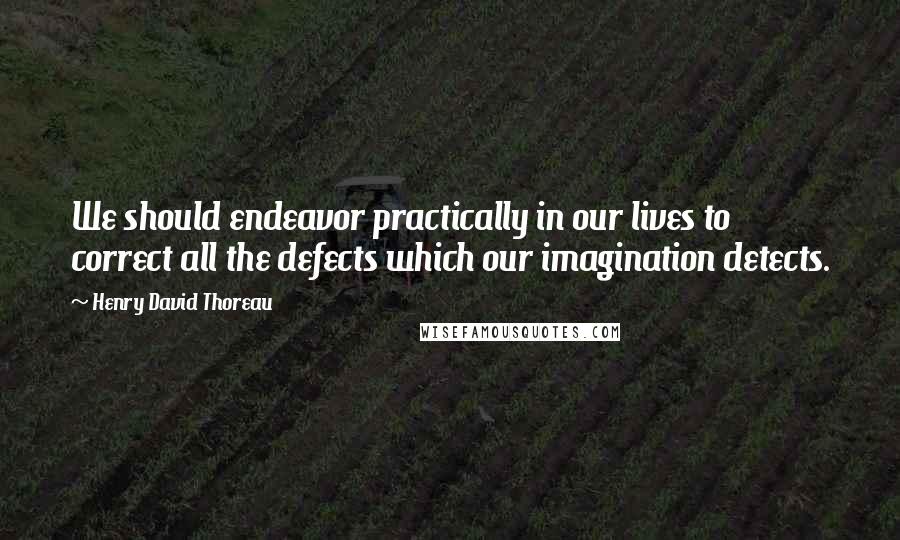 Henry David Thoreau Quotes: We should endeavor practically in our lives to correct all the defects which our imagination detects.