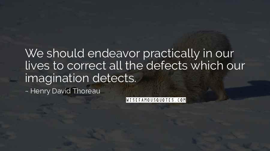Henry David Thoreau Quotes: We should endeavor practically in our lives to correct all the defects which our imagination detects.