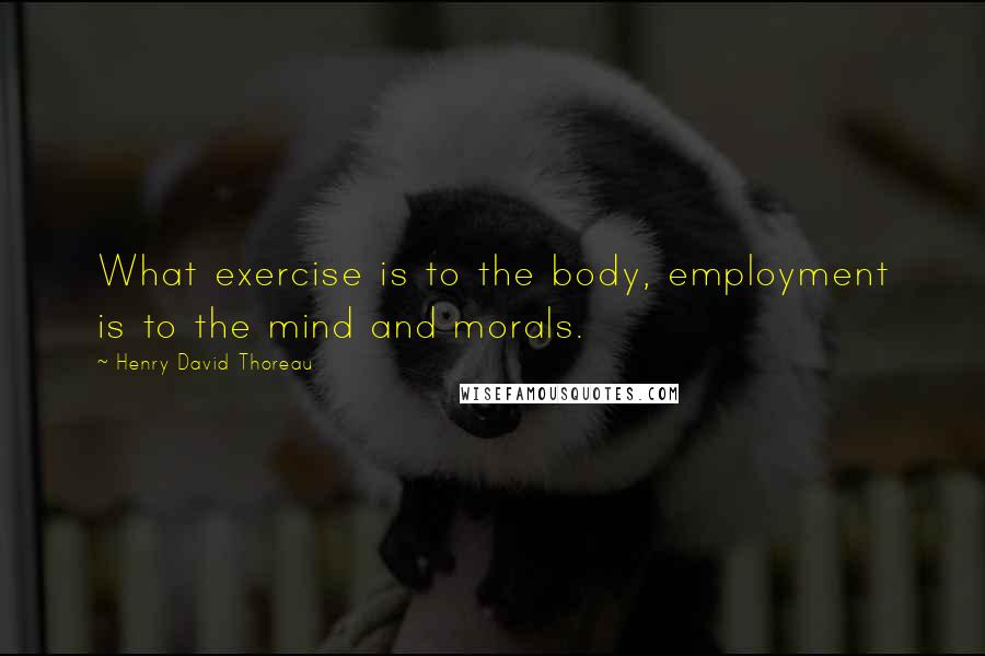 Henry David Thoreau Quotes: What exercise is to the body, employment is to the mind and morals.