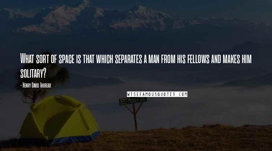 Henry David Thoreau Quotes: What sort of space is that which separates a man from his fellows and makes him solitary?