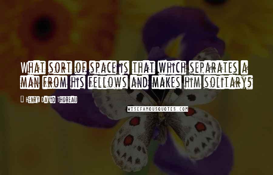 Henry David Thoreau Quotes: What sort of space is that which separates a man from his fellows and makes him solitary?