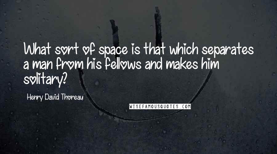 Henry David Thoreau Quotes: What sort of space is that which separates a man from his fellows and makes him solitary?