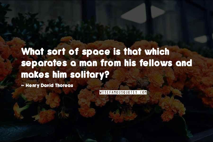 Henry David Thoreau Quotes: What sort of space is that which separates a man from his fellows and makes him solitary?