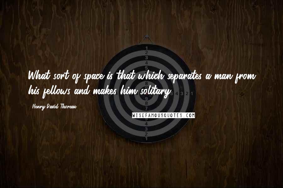 Henry David Thoreau Quotes: What sort of space is that which separates a man from his fellows and makes him solitary?