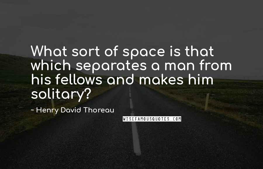 Henry David Thoreau Quotes: What sort of space is that which separates a man from his fellows and makes him solitary?