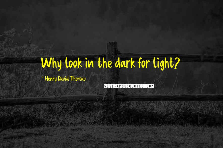 Henry David Thoreau Quotes: Why look in the dark for light?