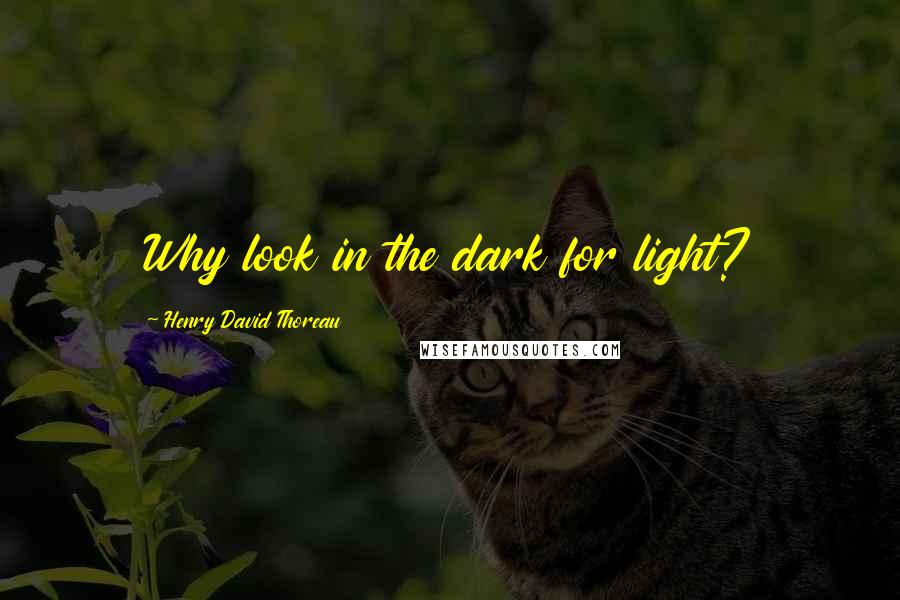 Henry David Thoreau Quotes: Why look in the dark for light?