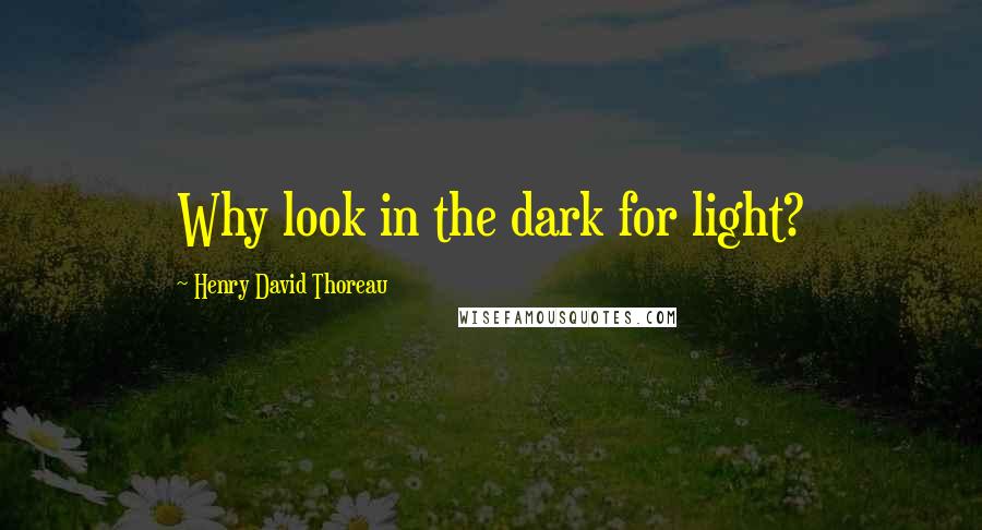 Henry David Thoreau Quotes: Why look in the dark for light?