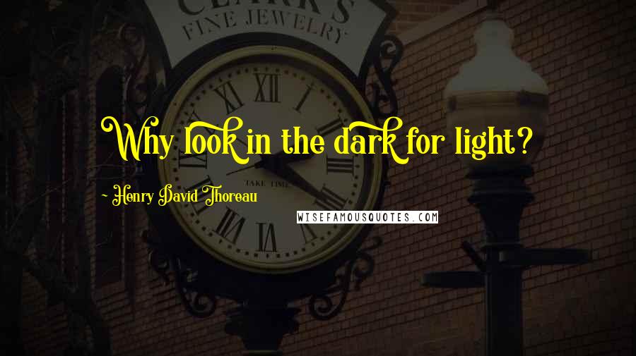 Henry David Thoreau Quotes: Why look in the dark for light?