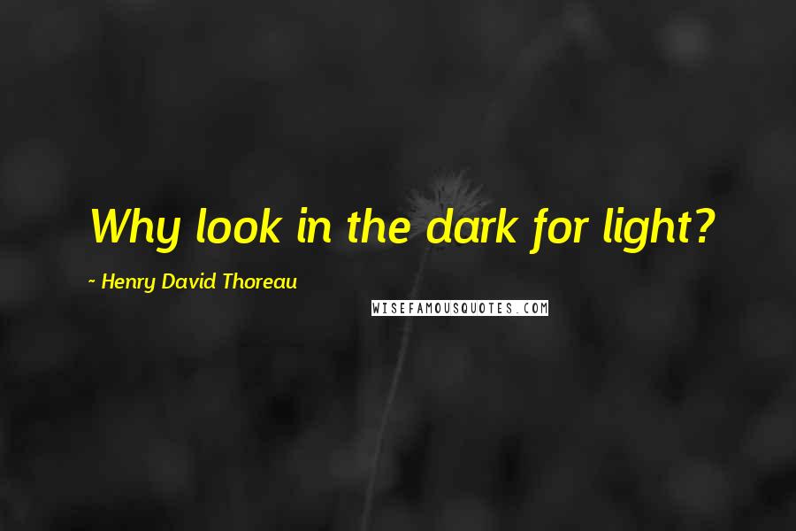 Henry David Thoreau Quotes: Why look in the dark for light?