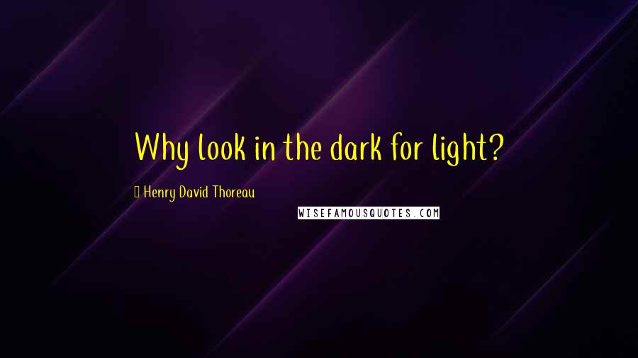 Henry David Thoreau Quotes: Why look in the dark for light?