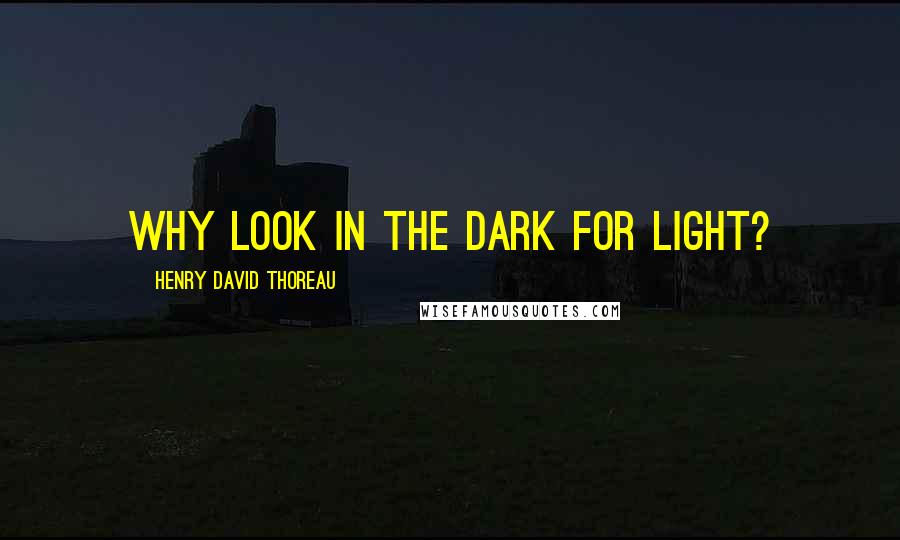 Henry David Thoreau Quotes: Why look in the dark for light?