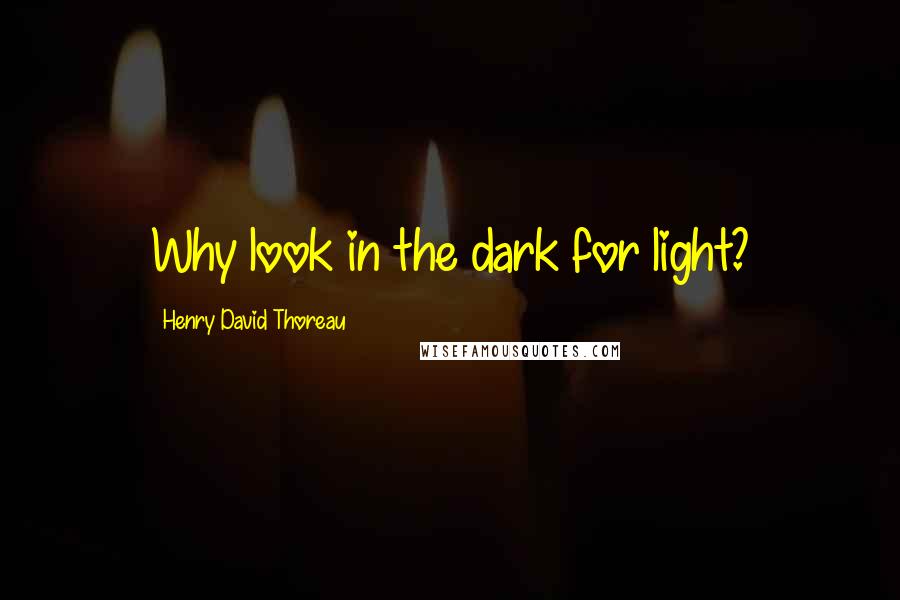 Henry David Thoreau Quotes: Why look in the dark for light?