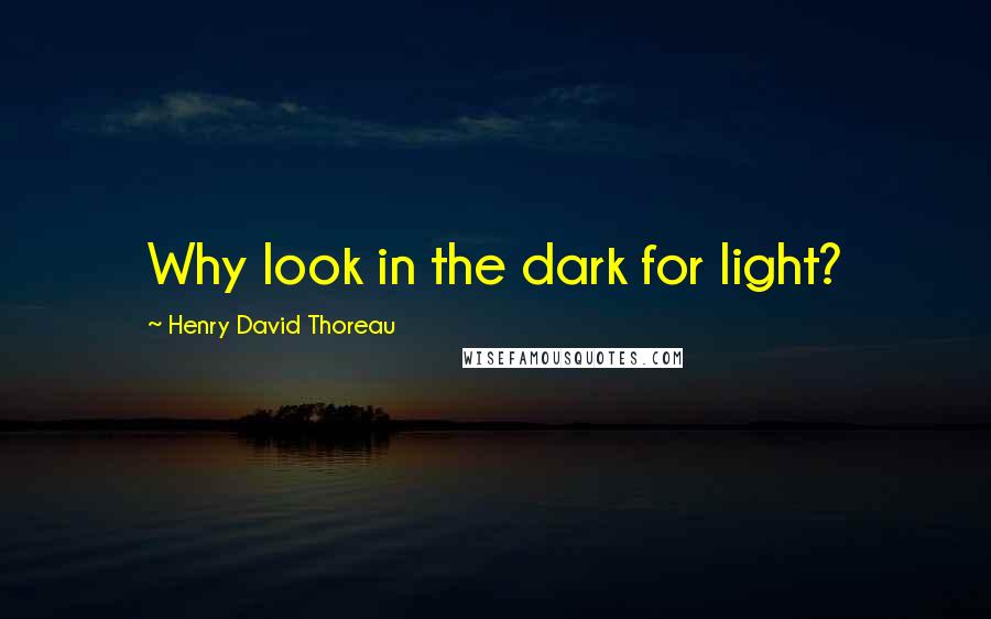 Henry David Thoreau Quotes: Why look in the dark for light?