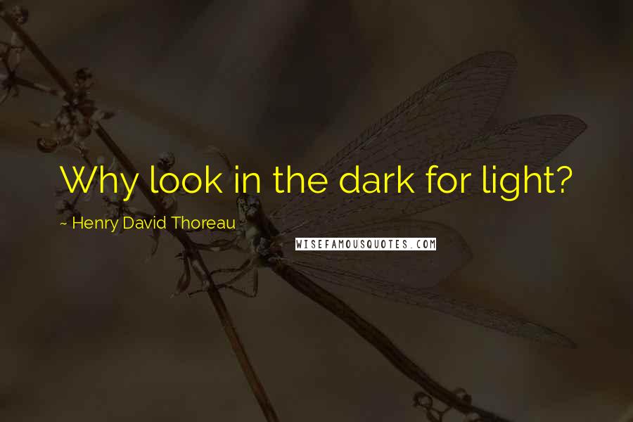 Henry David Thoreau Quotes: Why look in the dark for light?