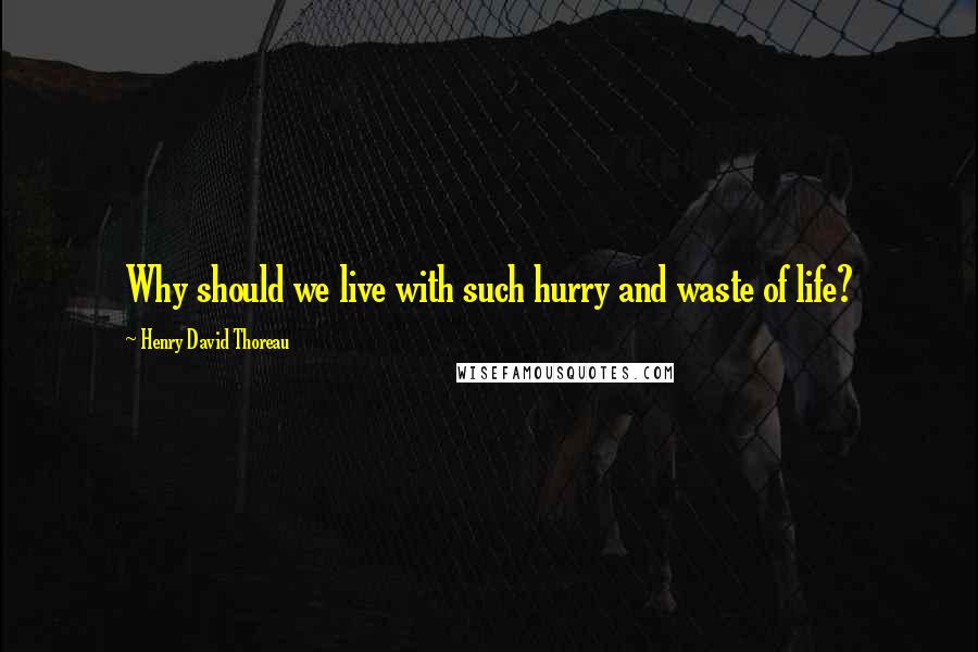 Henry David Thoreau Quotes: Why should we live with such hurry and waste of life?