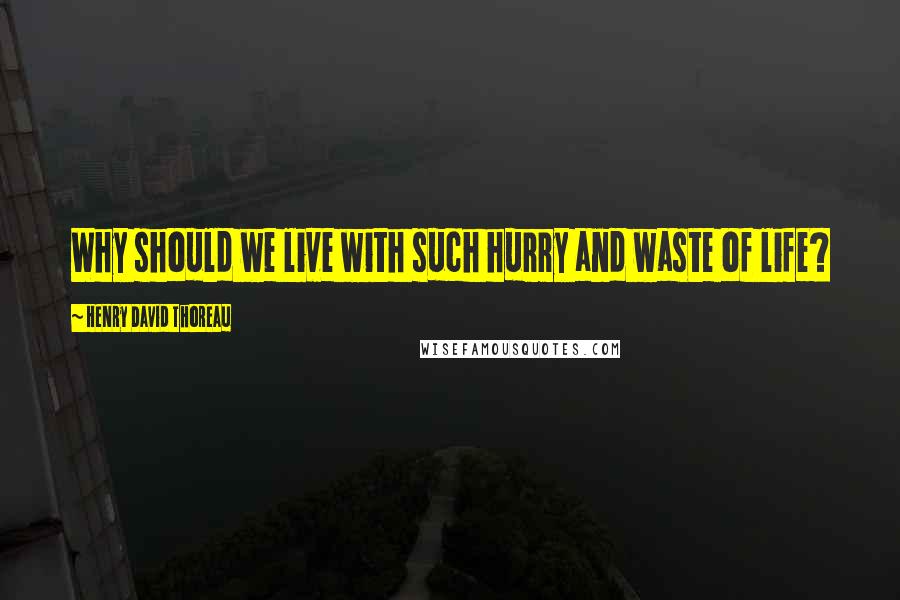 Henry David Thoreau Quotes: Why should we live with such hurry and waste of life?