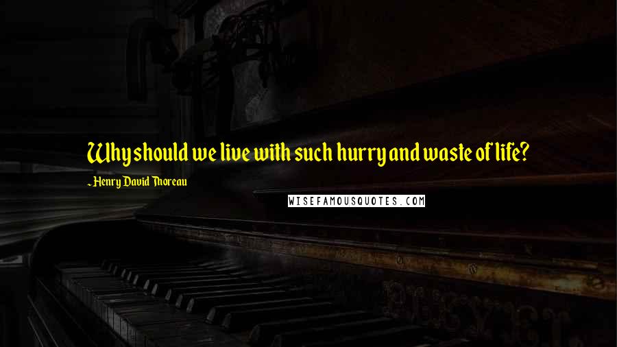 Henry David Thoreau Quotes: Why should we live with such hurry and waste of life?