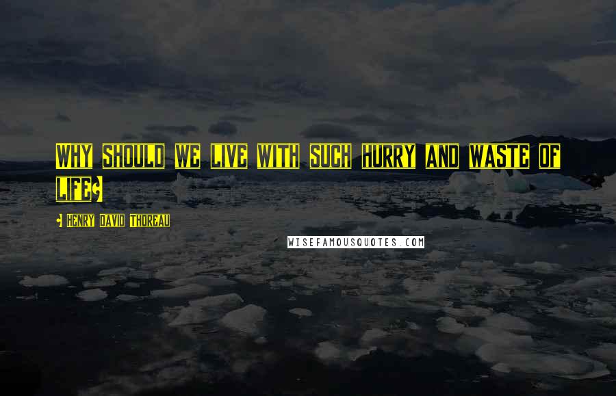 Henry David Thoreau Quotes: Why should we live with such hurry and waste of life?