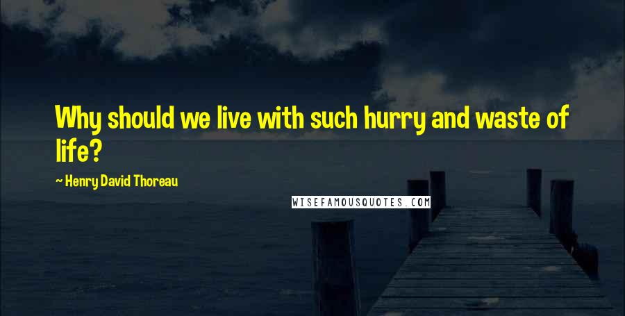 Henry David Thoreau Quotes: Why should we live with such hurry and waste of life?