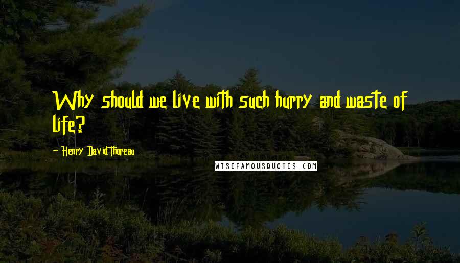 Henry David Thoreau Quotes: Why should we live with such hurry and waste of life?