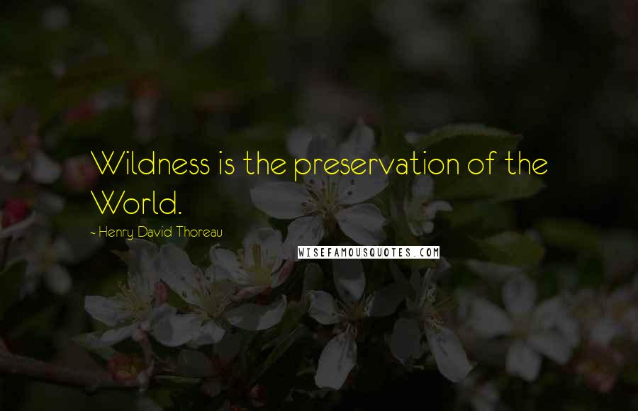 Henry David Thoreau Quotes: Wildness is the preservation of the World.