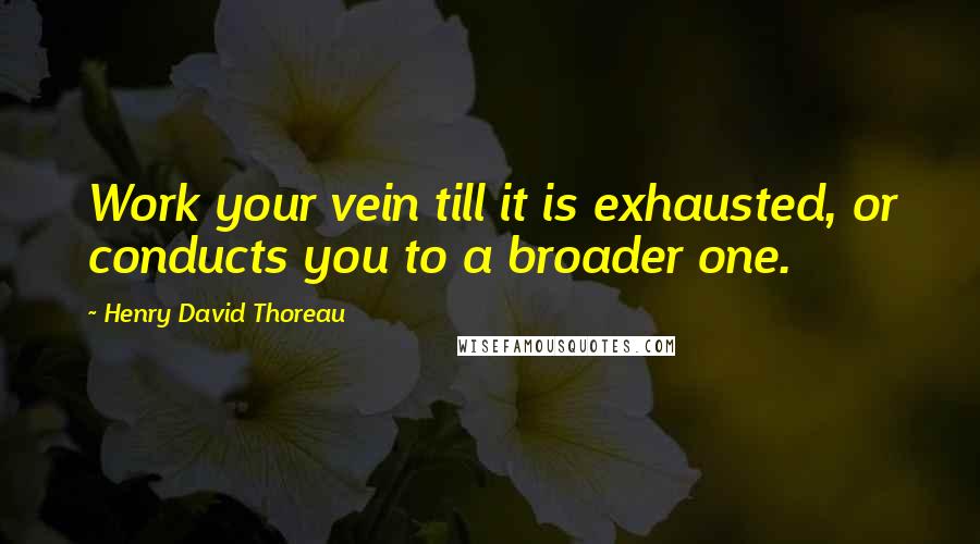 Henry David Thoreau Quotes: Work your vein till it is exhausted, or conducts you to a broader one.