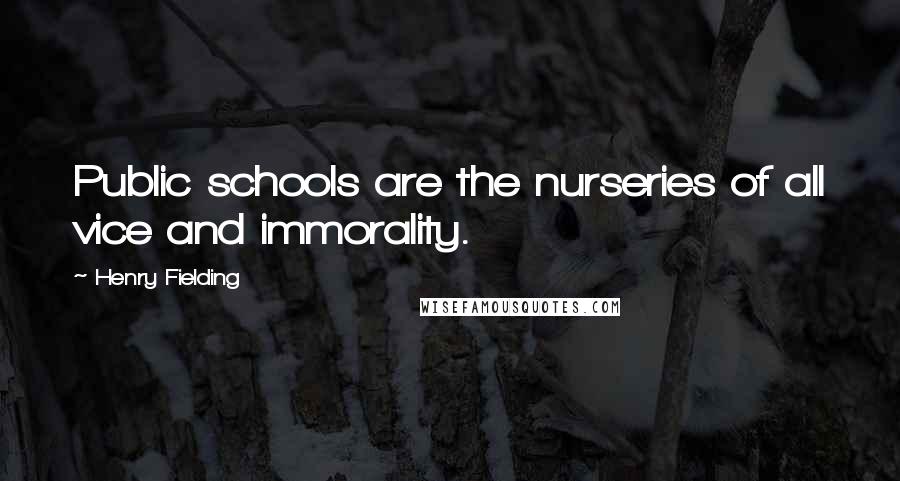 Henry Fielding Quotes: Public schools are the nurseries of all vice and immorality.