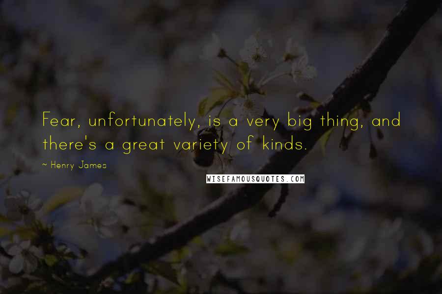 Henry James Quotes: Fear, unfortunately, is a very big thing, and there's a great variety of kinds.