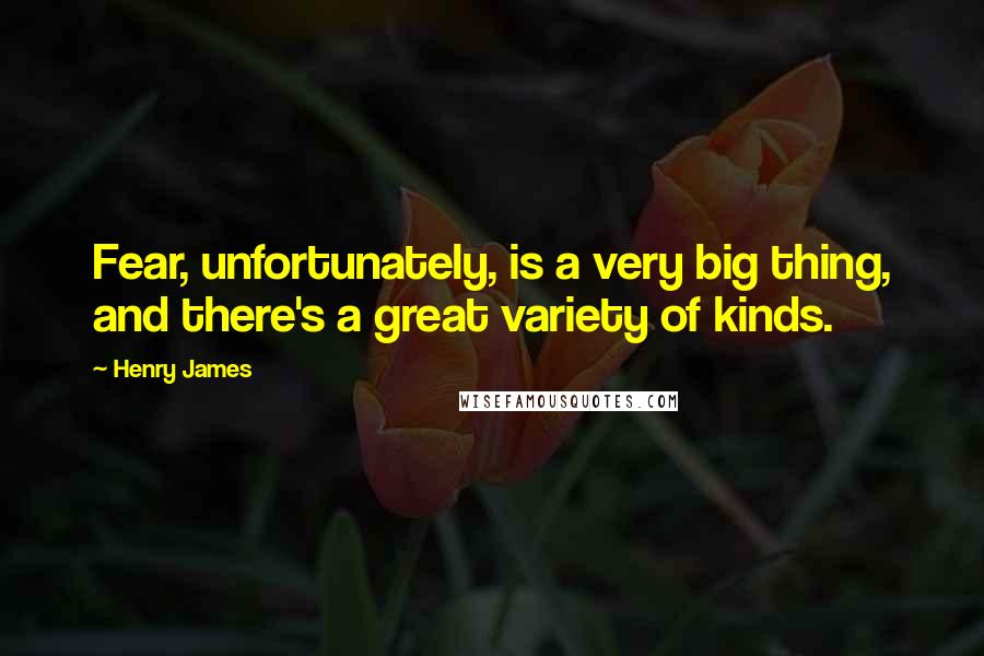 Henry James Quotes: Fear, unfortunately, is a very big thing, and there's a great variety of kinds.